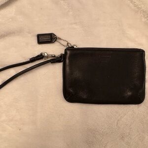 Coach Black Leather Wristlet